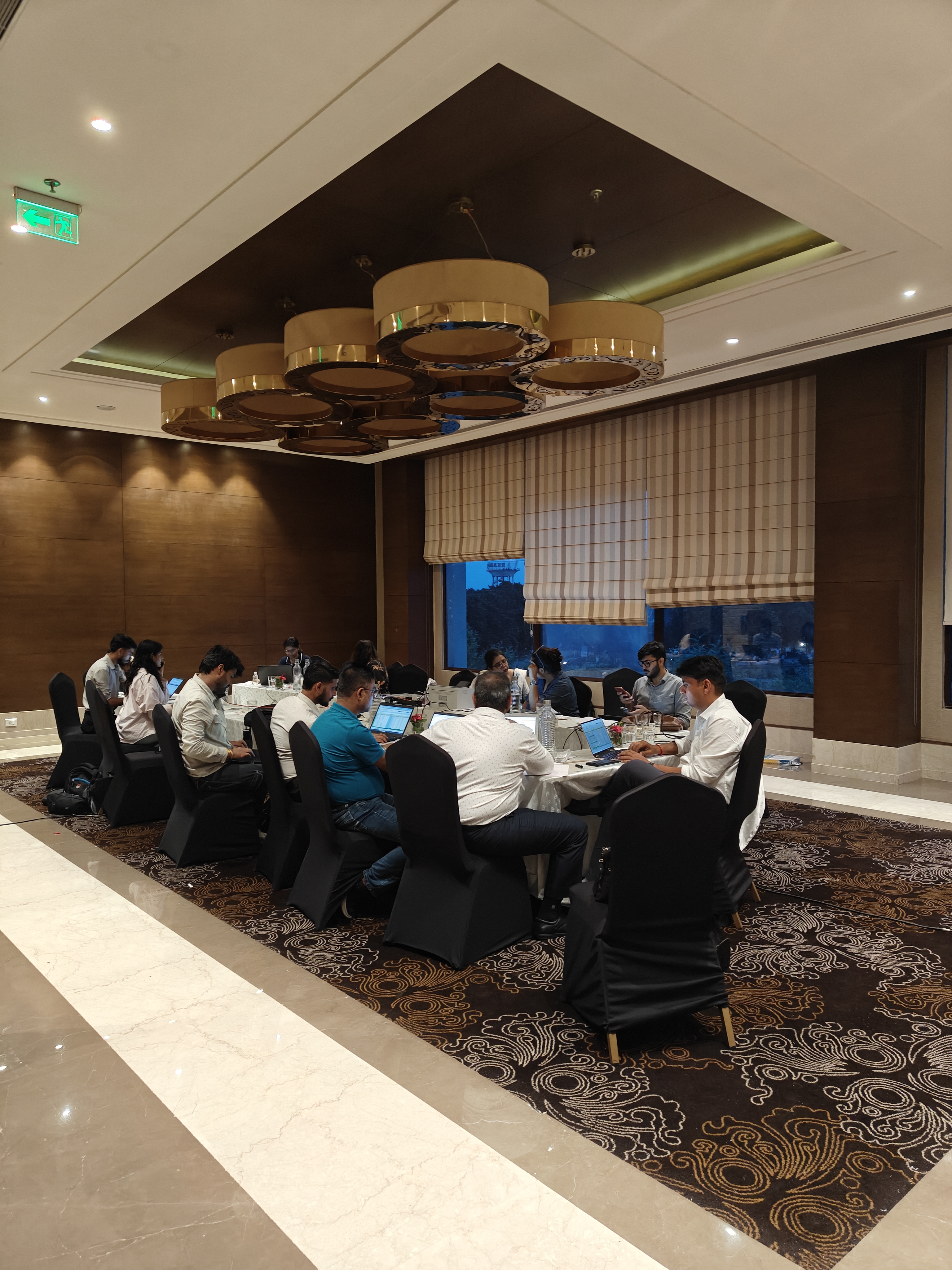 Team collaborating on sustainable event planning